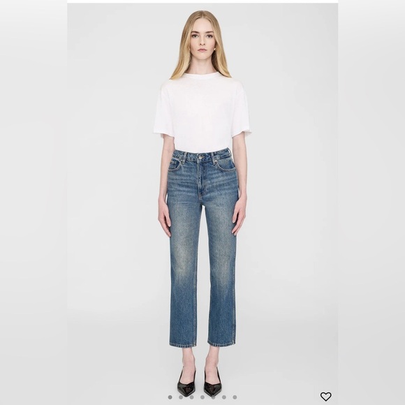 Anine Bing Blue Straight Leg Jeans size 27 - Picture 1 of 16